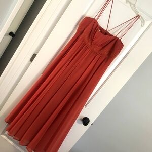 David's Bridal Floor Length Chiffon Gown